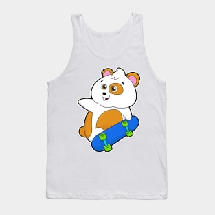 Hamster as Skater with Skateboard Tank Top